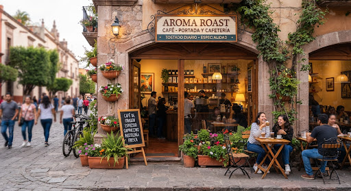 Aroma Roast Café - Portada y Cafetería